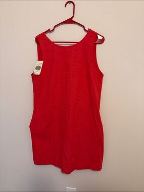 Classic Red Sleeveless Shift Tank Top